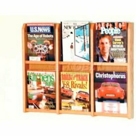 WOODEN MALLET Wooden Mallet Divulge„¢ 6 Magazine Wall Display, Light Oak MM-6LO